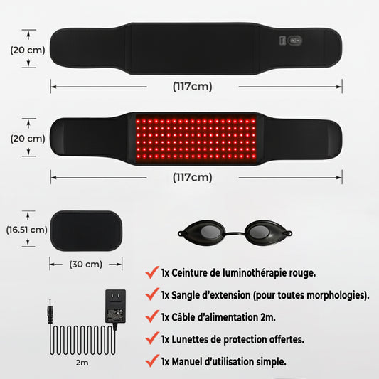 La Ceinture Thérapeutique à LED Rouge (660 & 850 nm)